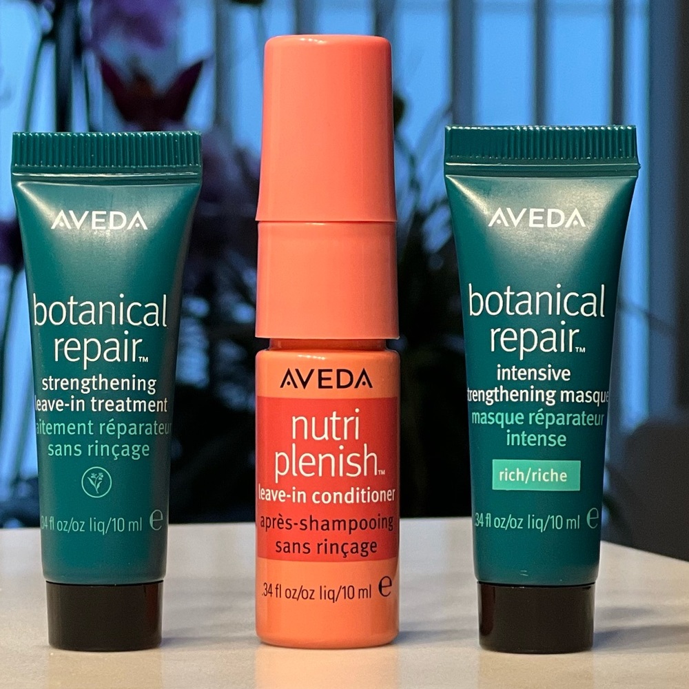 Aveda leave in conditioner+ Strengthening mask+ Strengthening leave-in treatment